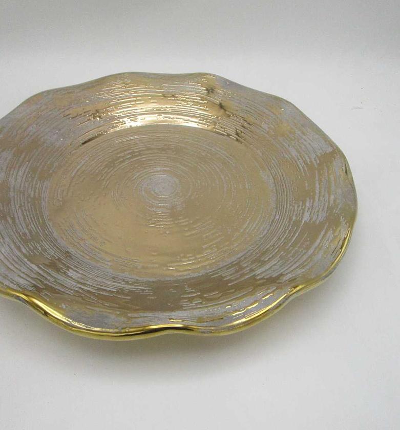 Plate ceramic grey gold d image