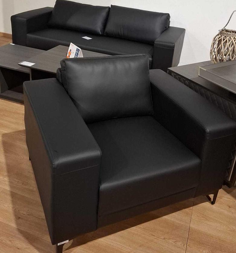 Office sofa 3+1+1 black pu+pvc image