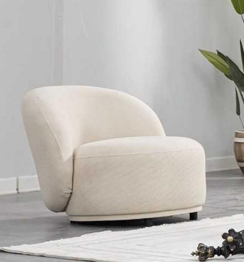 Armchair – White Frame with Mustard Cushion image