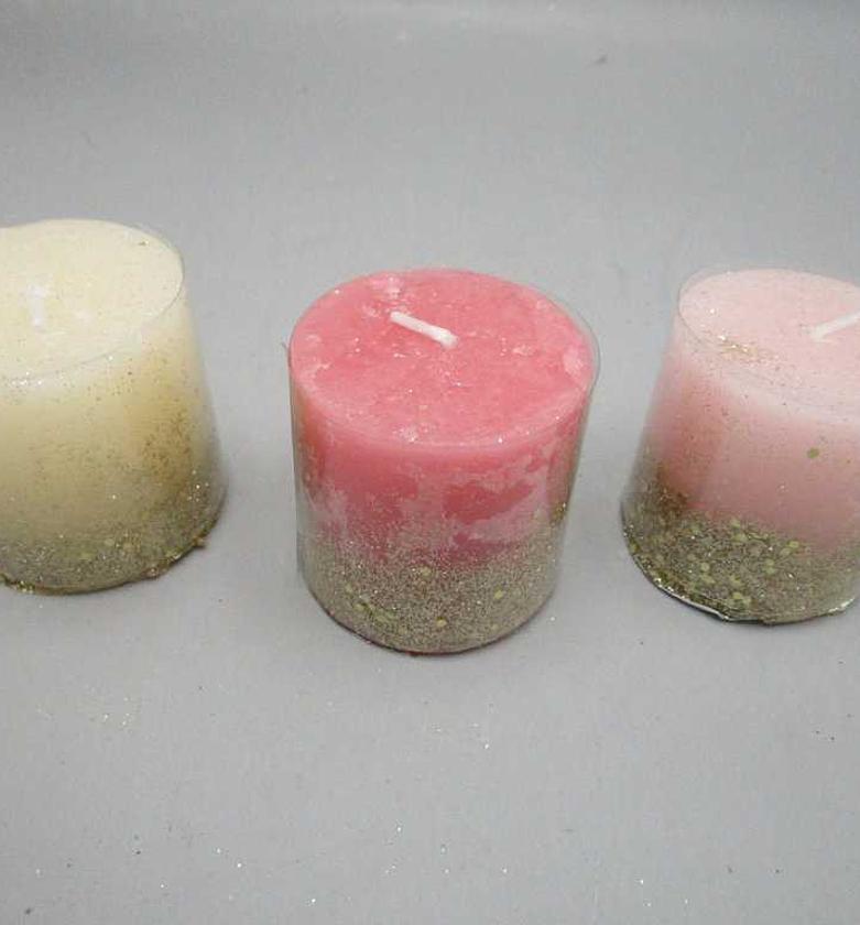 Candle 5x5cm pillar glitt image