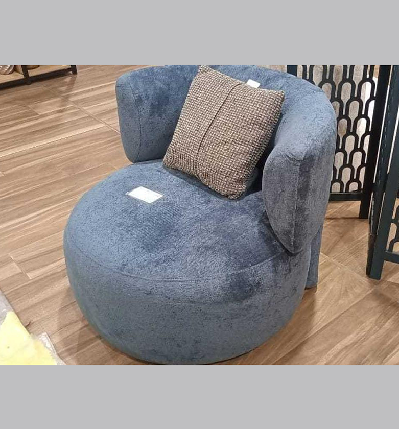 Swivel Armchair in Blue – Danza 1904 with Cushion image