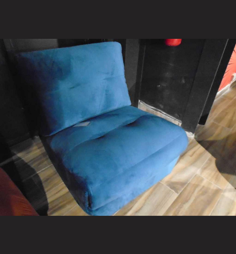 Single Fabric Chair – Blue Upholstery image