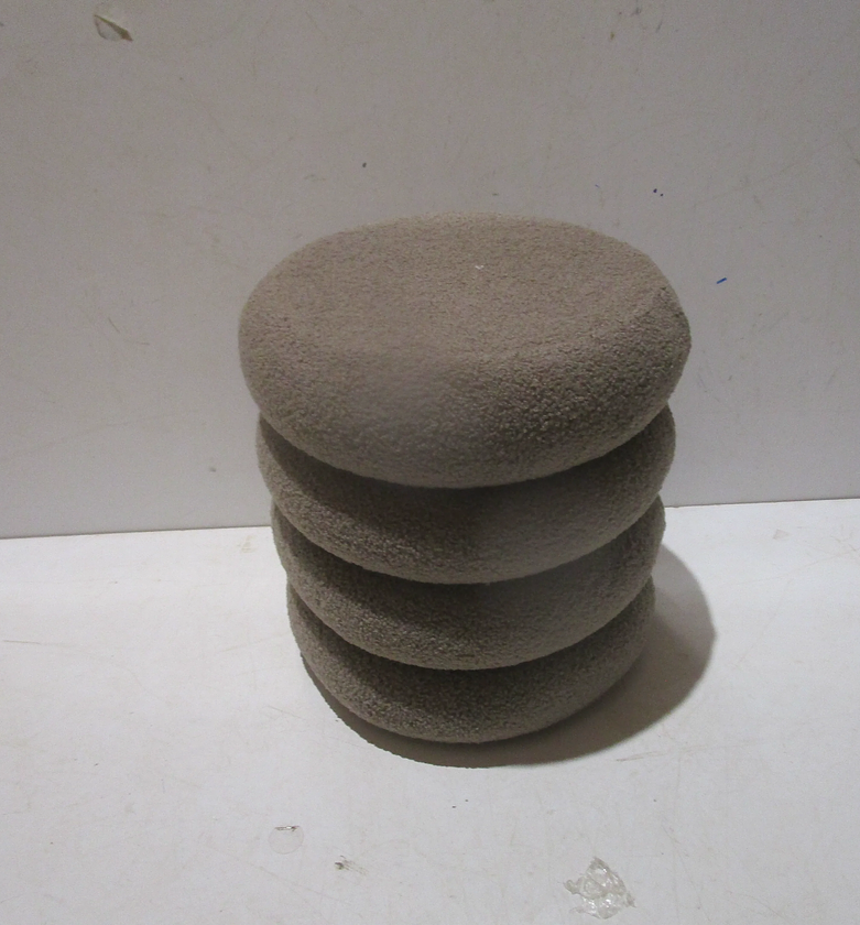 Four-Tier Taupe Mouton Accent Stool image