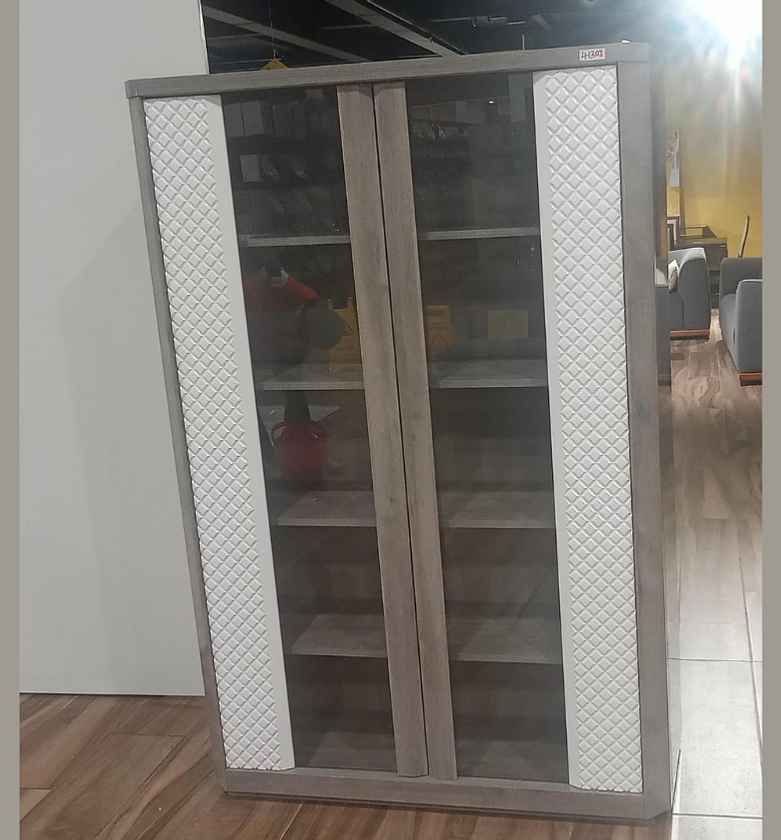 Cartesia Glass Cabinet with 2 Doors & LED Lighting – 120 cm image