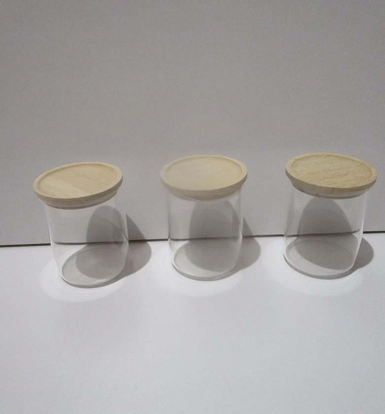 3-Piece Glass & Wood Hermetic Jar Set image