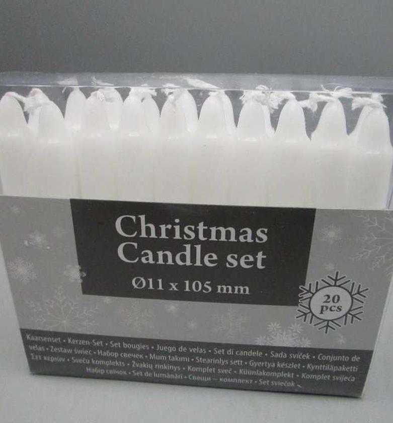 Candle set 20pcs white  # image