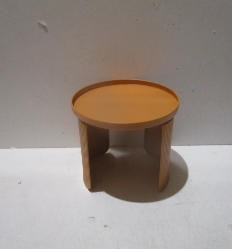 End table round metal orange image