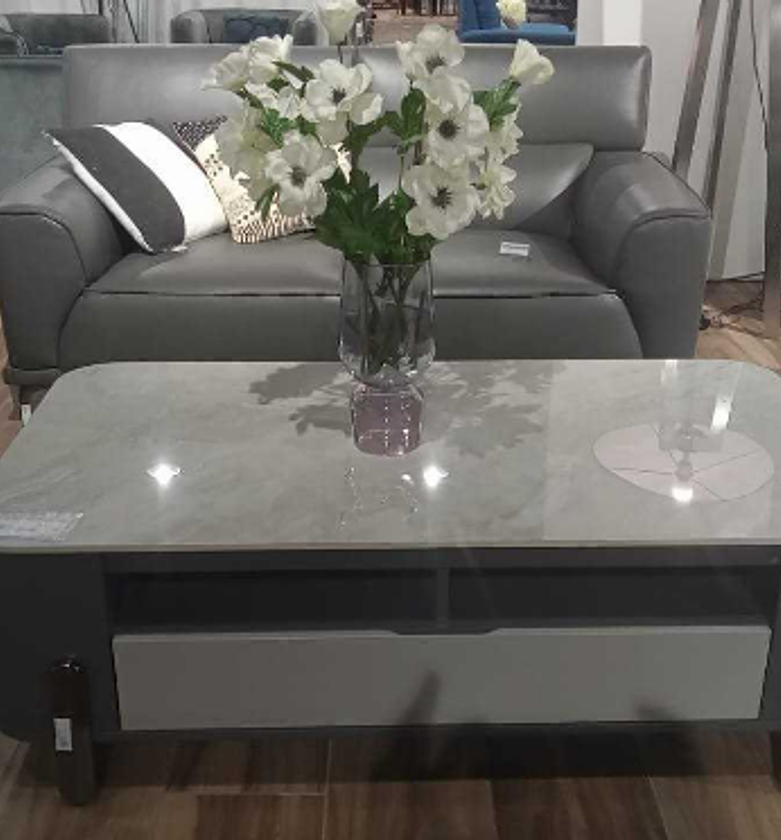 Elegant Grey & White Coffee Table with 6mm Top image
