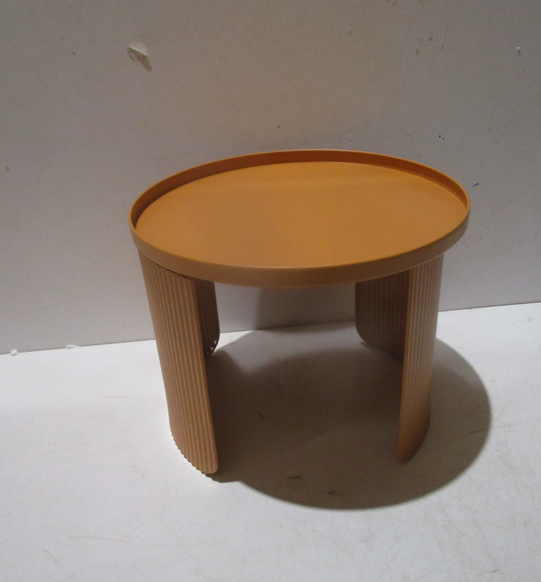 End table round metal orange image