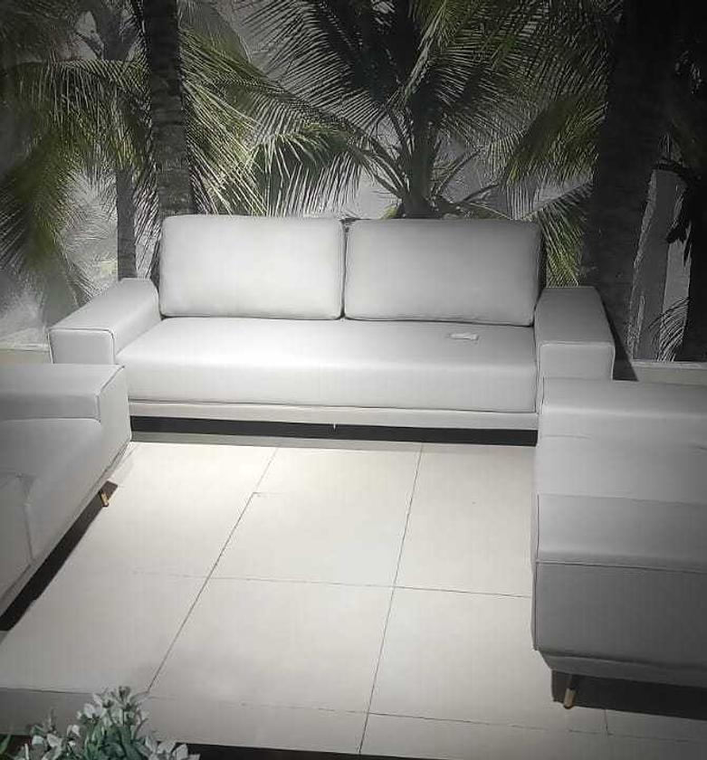 Office Sofa Set 3+1+1 – Dark Beige Fabric image