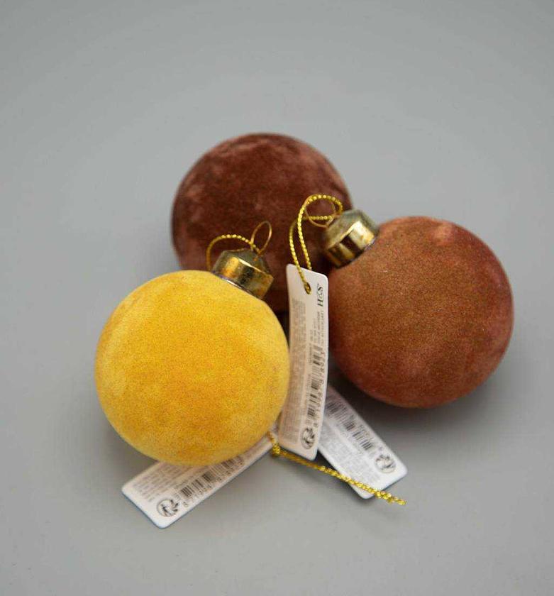 XMAS BALL VELVET 60MM 3AS image