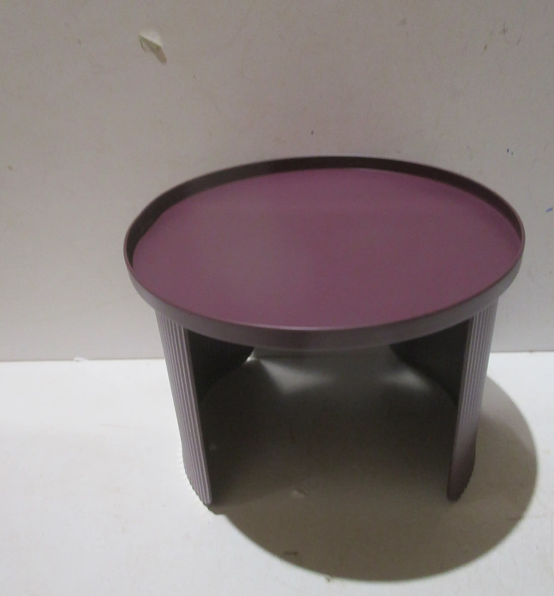 End table round metal burgundy image