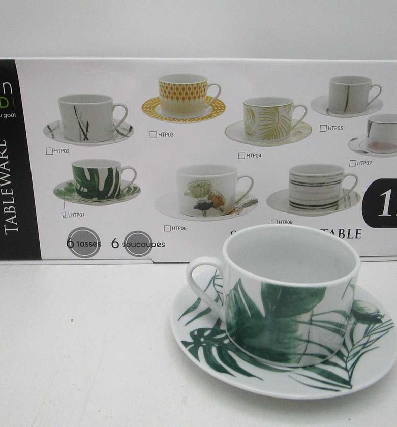 12pcs round tea set porce image