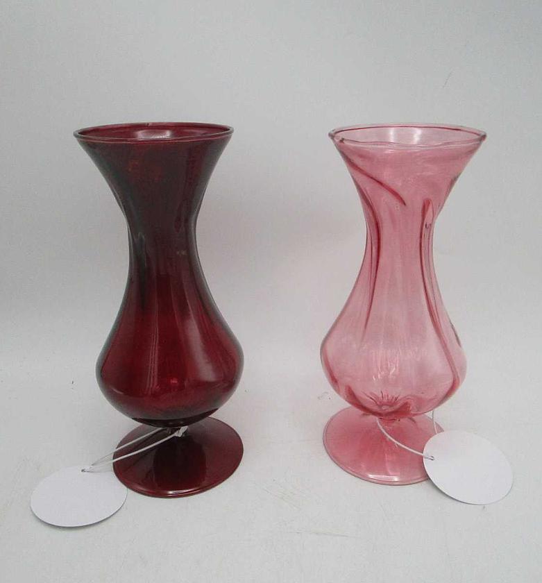 Vase glass 19cm 2ass colors image