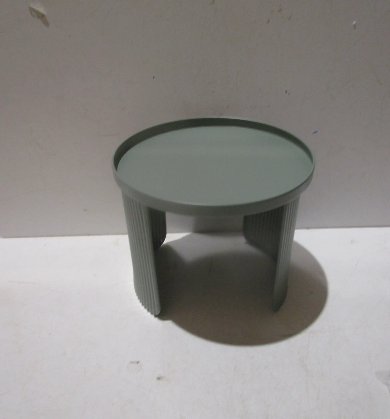 End table round metal kaki image