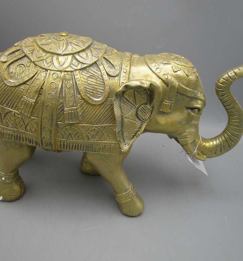 Elephant polystone gold image