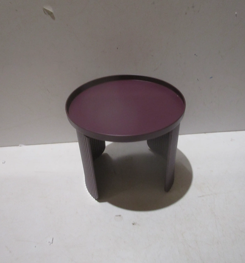 End table round metal burgundy image