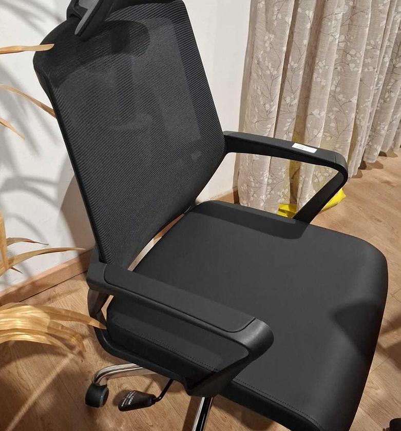 Ergoline TS-26 High-Back Mesh Swivel Chair – Black with Chrome Base image