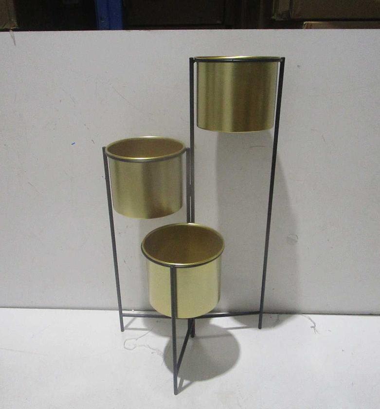 Flower shelf 3 pot metal image