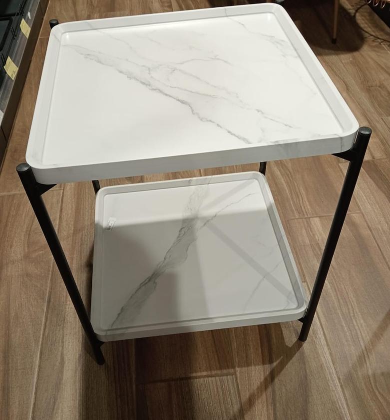 Side table white 2-layer board image