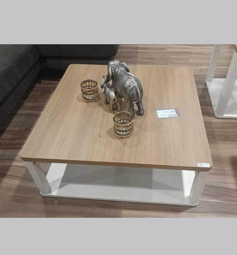 Lidya Coffee Table – Walnut & White, 90x90x35 cm image
