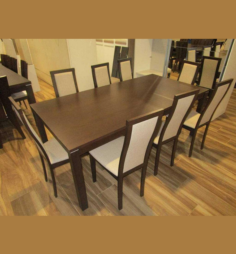 Dining Table with 8 Chairs – Burn Beech Wood image