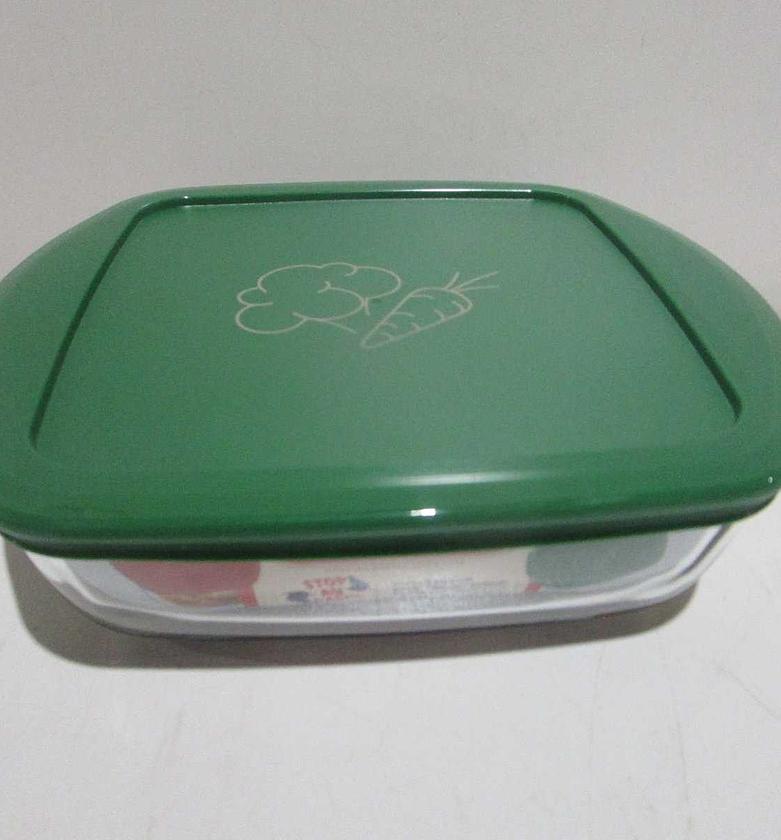 Storage dish square with green image