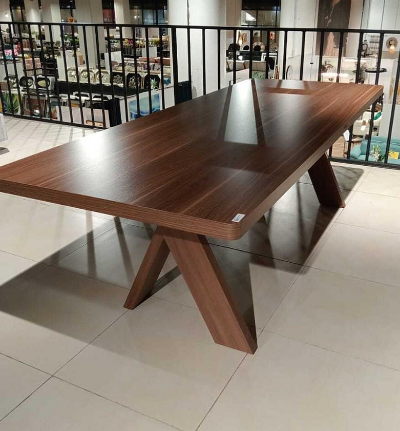 Senta Dining Table – Full Melamine Walnut 240 × 95 × 73 cm image