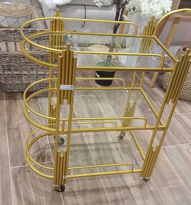 Trolley 3-level gold 79.5*34*88cm image