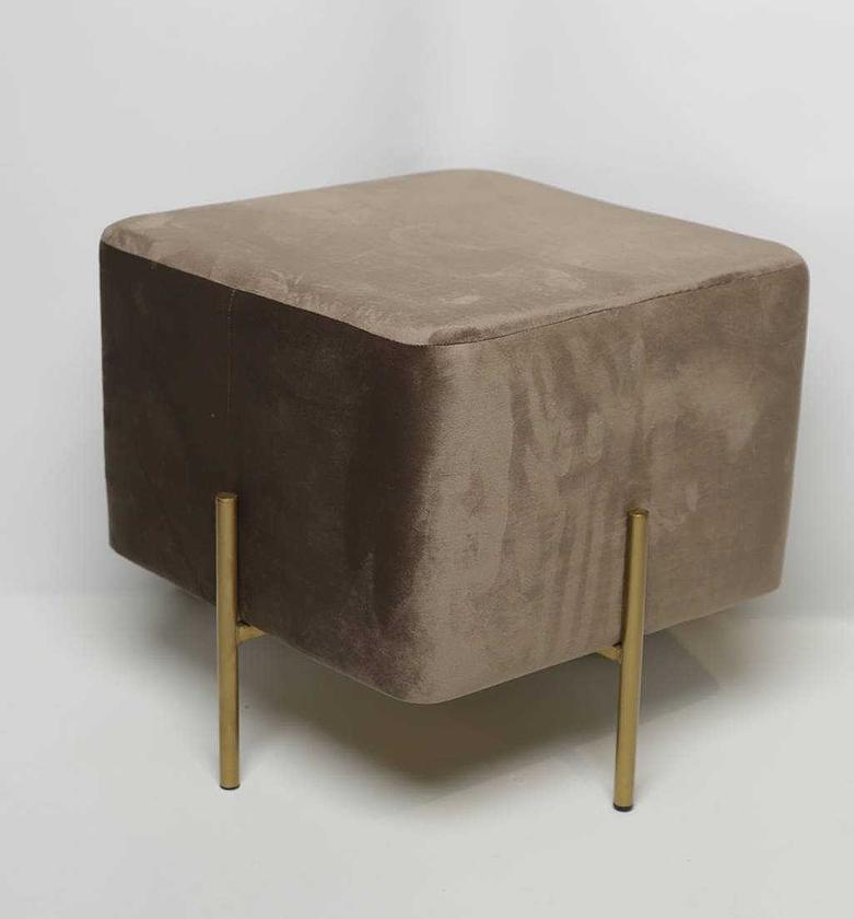 Pouf taupe velours 
gold  image