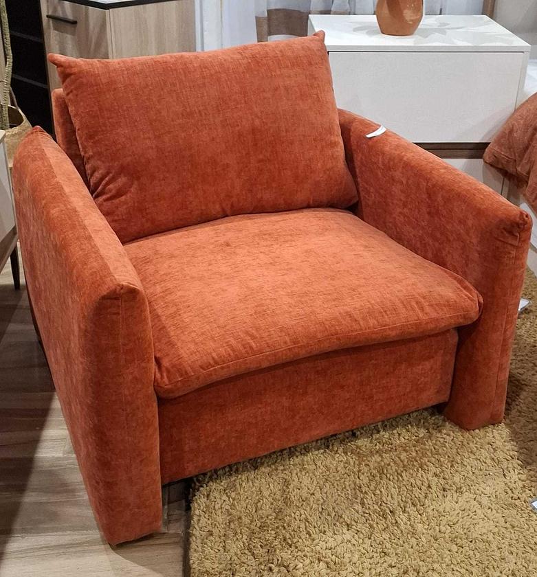 Sofa 1-seater fabric terracotta image