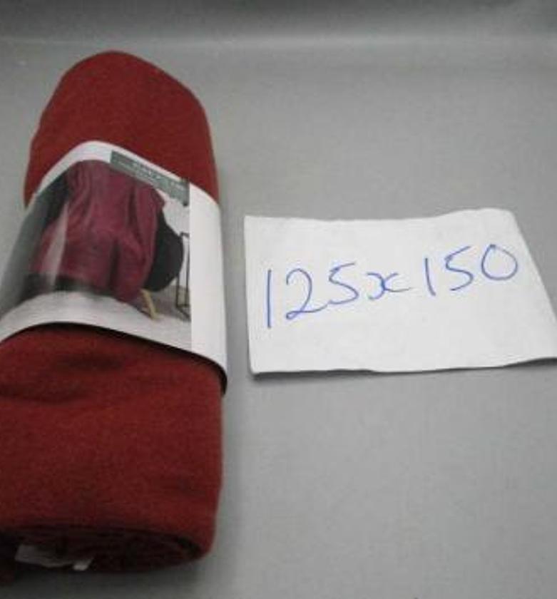 PLAID POLAIRE UNI BORDEAU image