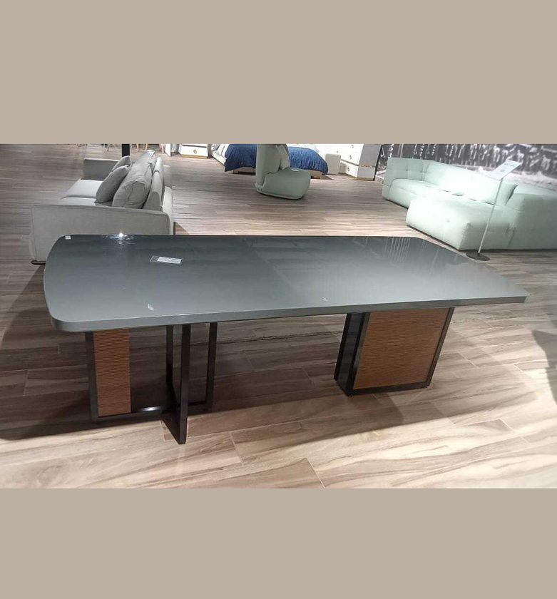 Dining Table – Anthracite & Walnut with Metal Frame image