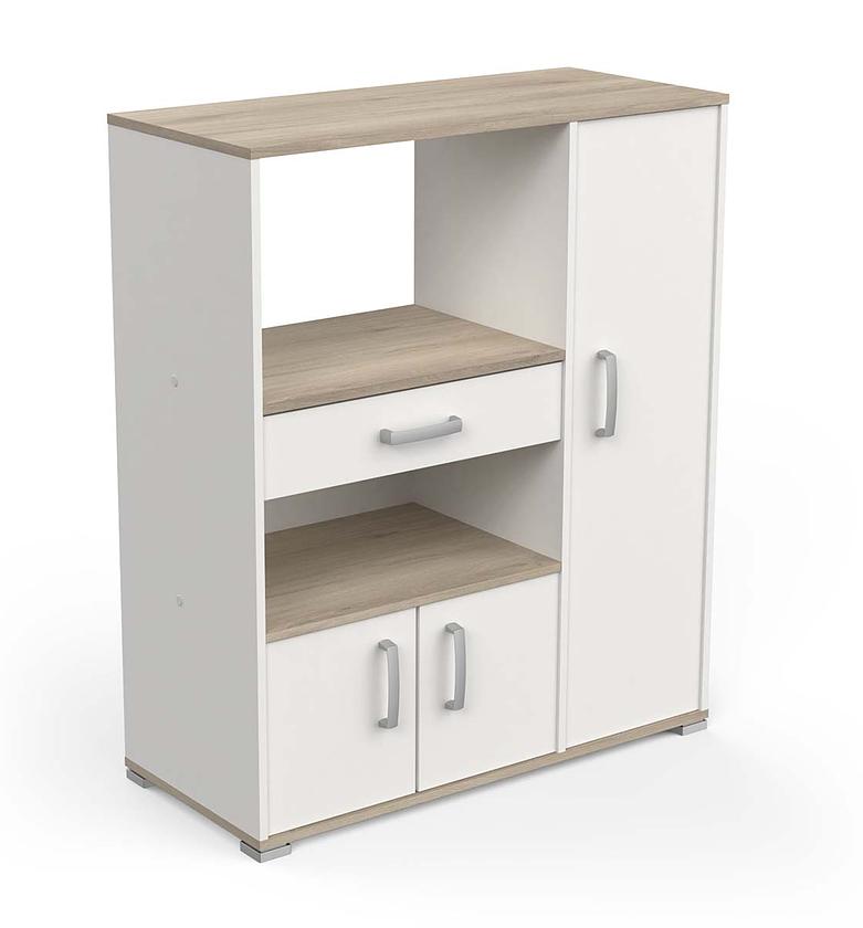3 door 1 drawer microwave image