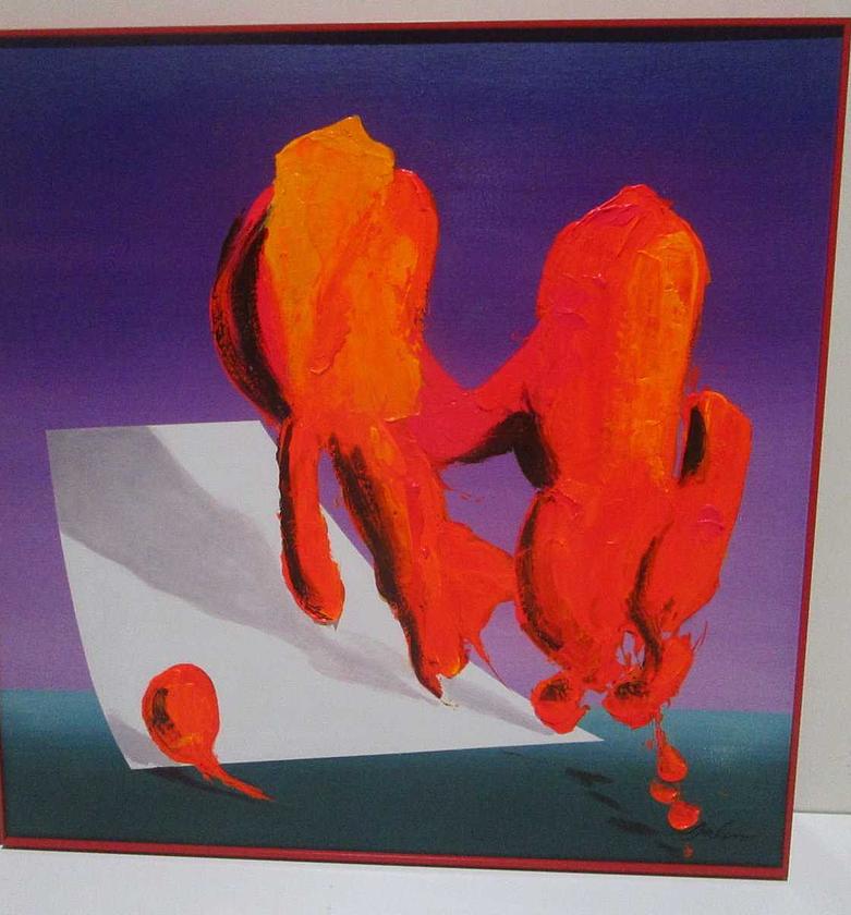 Painting handmade paint with image