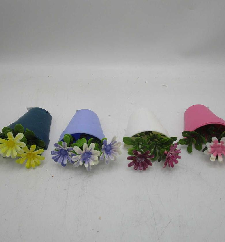 Artificial flower pot wit image