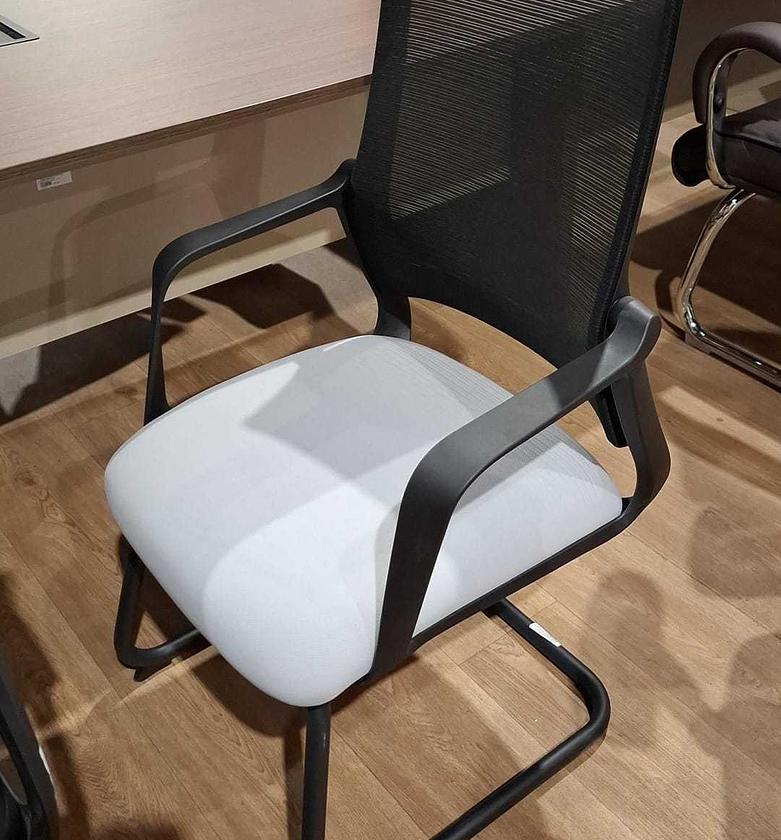 Optima ML-85 Mesh Visitor Chair – Grey Seat & Black Frame with Iron Base image