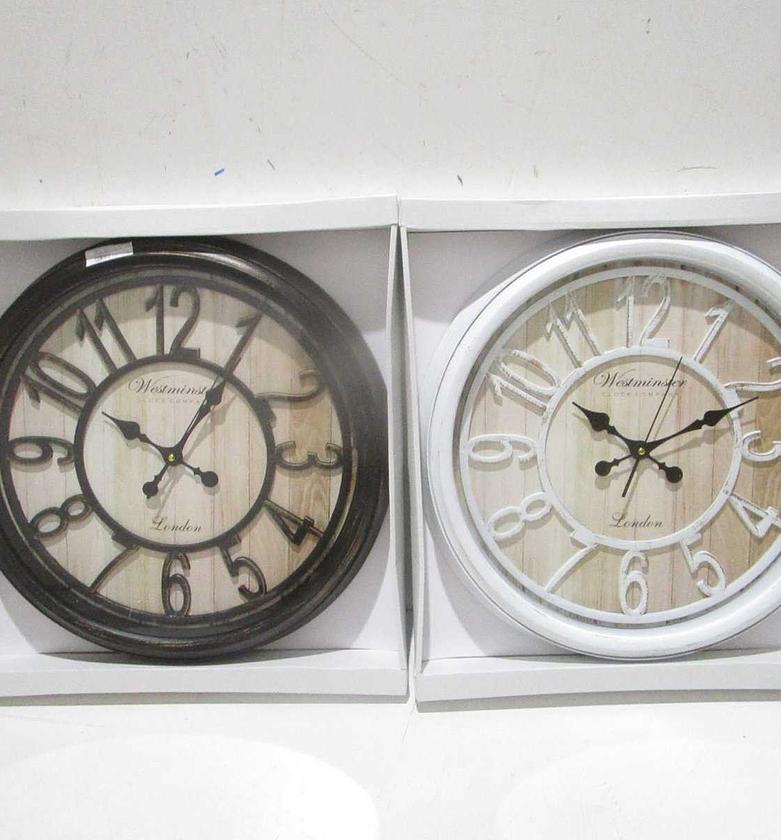Clock plastic+glass white display image