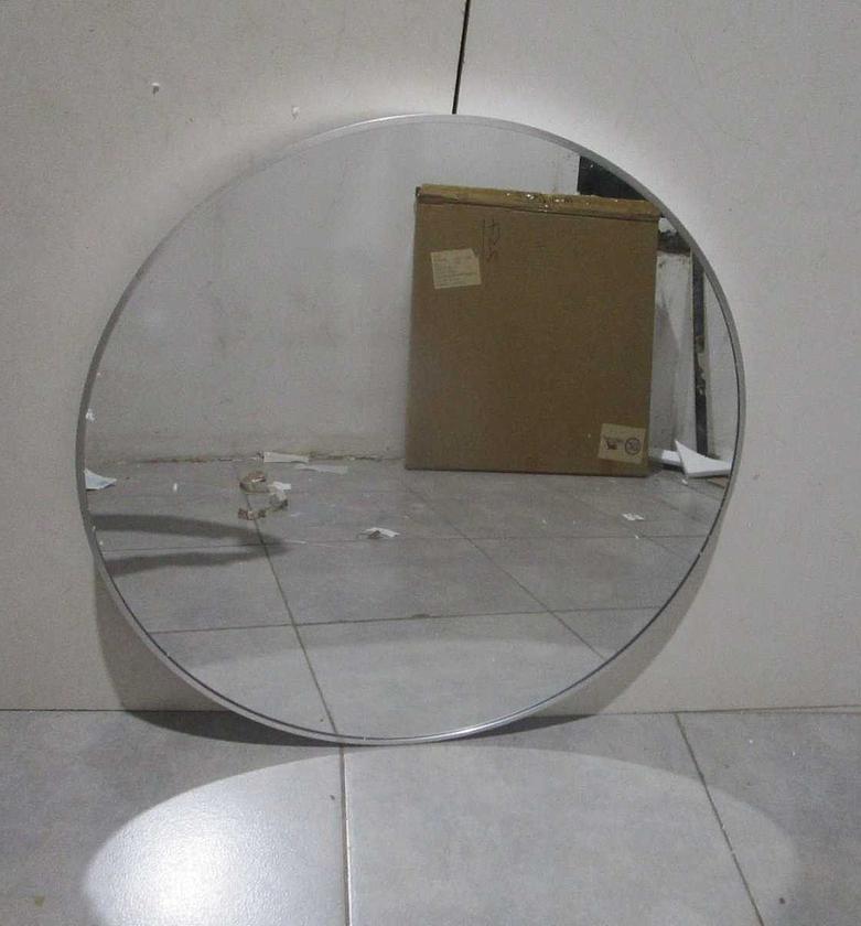 Mirror round alu alloy+glass image