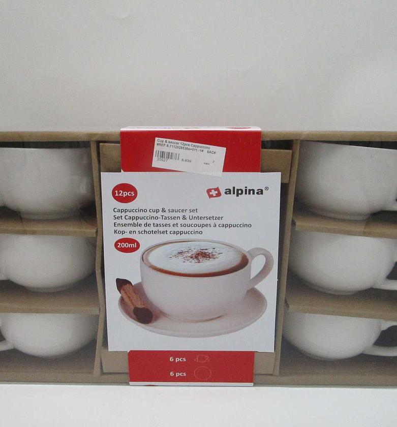 Cup & saucer 12pcs cappuccino image