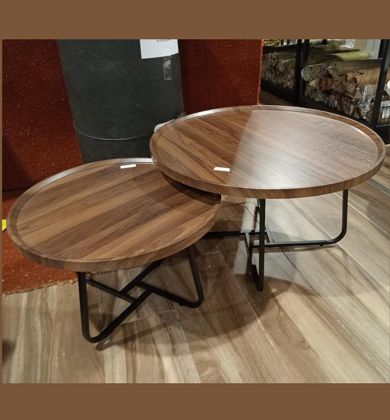 Set of 2 Coffee Tables – Walnut image