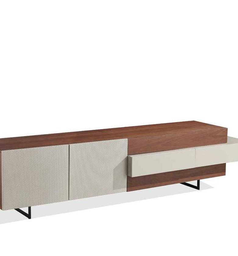 TV Unit W03 – American Walnut & HC-04 Khaki Finish (2000x440x470mm) image