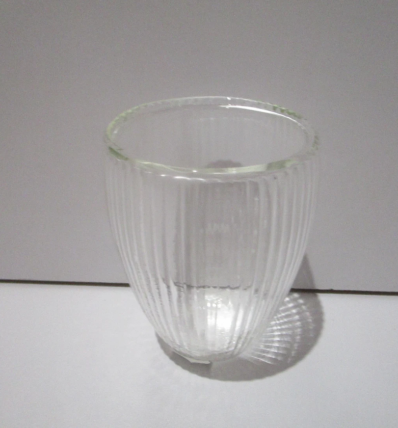 Clear Strie Small Glass Mug – 28cl image