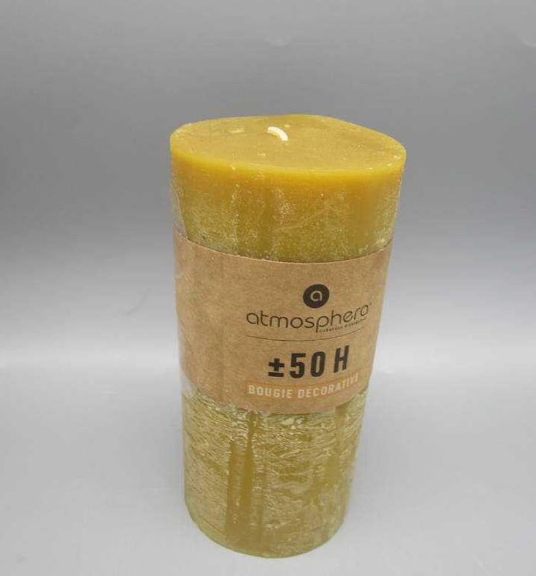 YELLOW RUSTIC RND CANDLE6 image