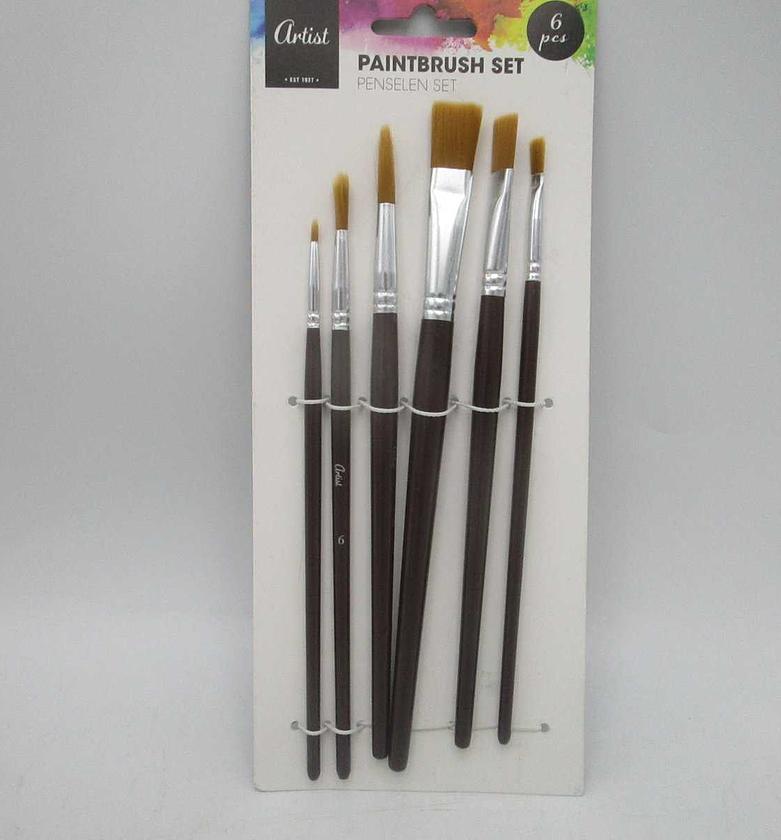 Set of 6 brushes wood image