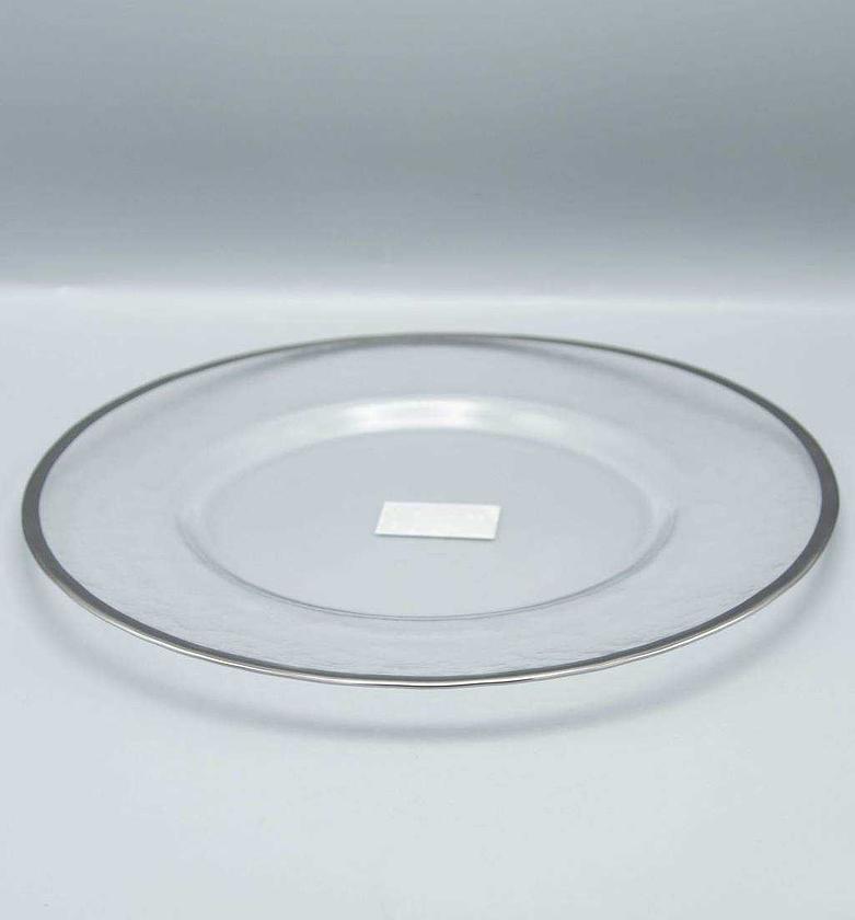 PLATE DIA  33 SILVER BOR image