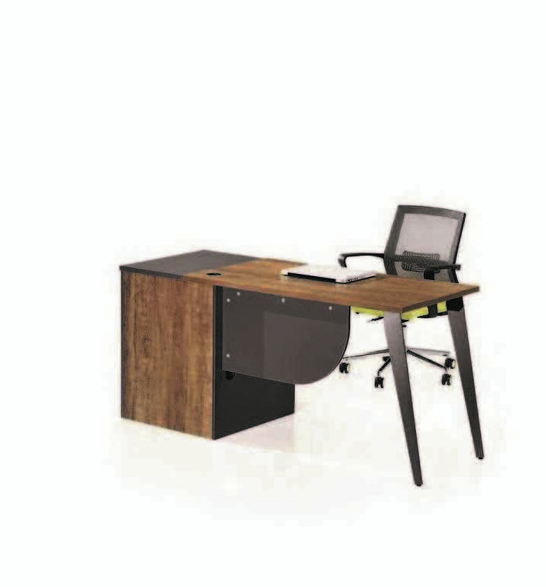 Executive Desk – Golden Diamond with New Grey Finish (160x60x75cm, Model M037) image