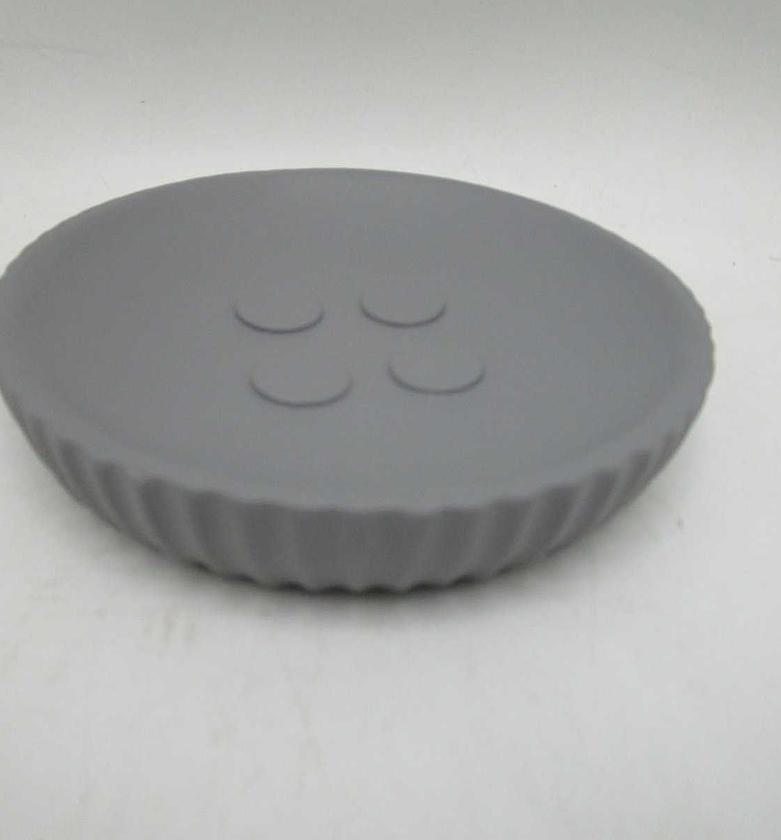 Soap dish striated round polyresin image
