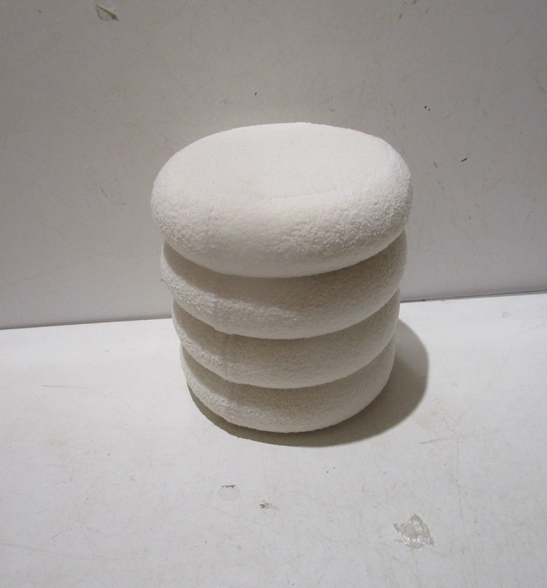 Four-Tier White Mouton Accent Stool image