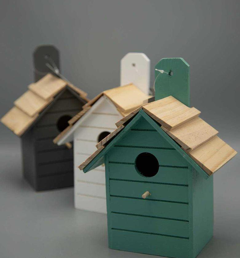 Birdhouse wood 3ass clr image